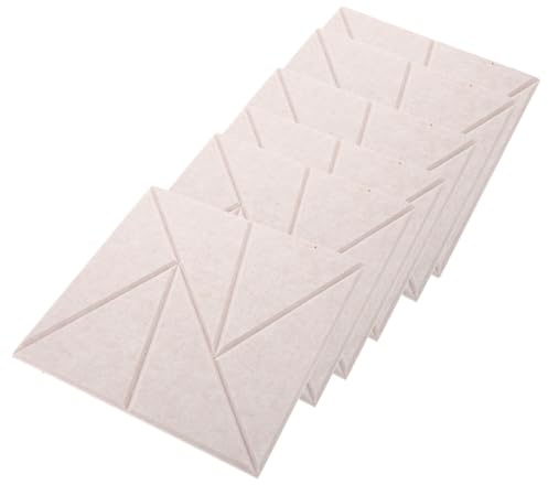 6 Stück Akustikabsorptionspaneel für Studio und Büro Selbstklebend | Polyester, Beige Farbton, Einfache Montage, Geräuschminderung, für Wandflächen