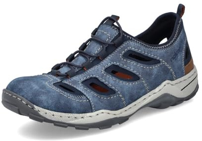 Rieker Herren Low-Top Sneaker 08065, Männer Halbschuhe,straßenschuhe,Strassenschuhe,Sportschuhe,Freizeitschuhe,Turnschuhe,blau (17),46 EU / 11 UK