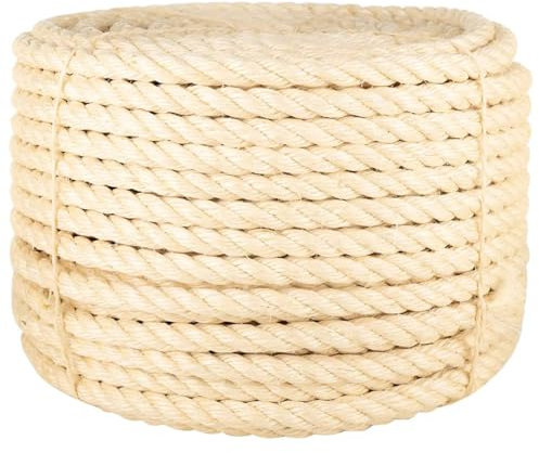 Xichuzi Cuerda 100% sisal 20 mm 25 m, Rollo Mimbre, Cuerda Manualidades, Cuerda Decorativa, para Tejer Crochet, Bobinas De Hilo, Cesta De Cuerda - SPU:155037