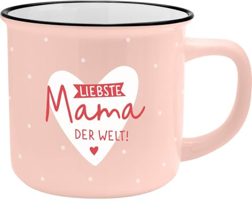 GRUSS & CO XL-Becher Motiv Mama | Lieblingsbecher aus Porzellan, Tasse mit Spruch, 55 cl, mit Geschenkbanderole | Geschenk für Mama, Muttertag | 74170