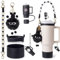 Stanley Cup Accessoires 6 Pièces, Stanley Accessoires-Tresse De Transport,Breloque,Rondelle,Bouchon De Paille, Accessoires Gourde Stanley pour Stanley Cups 800ml-1100ml (Noir)