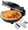 hzexun Forno Pizza1200 W,Termostato regolabile 420°C, Calore superiore e inferiore,Diametro 31 cm,2 pale in acciaio inox inclusi (Nero)