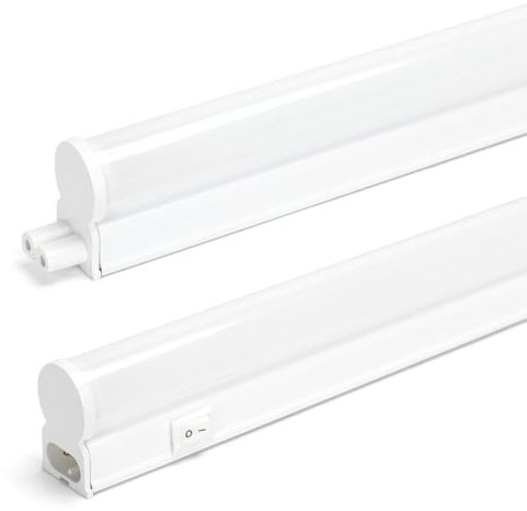 LED Unterbauleuchte Lichtleiste 150cm tageslichtweiß 6500K 2640lm flimmerfrei blendfrei mit An/Aus-Schalter, 60cm Netzkabel mit Euro-Stecker & Montagezubehör L1478xB23xH34mm