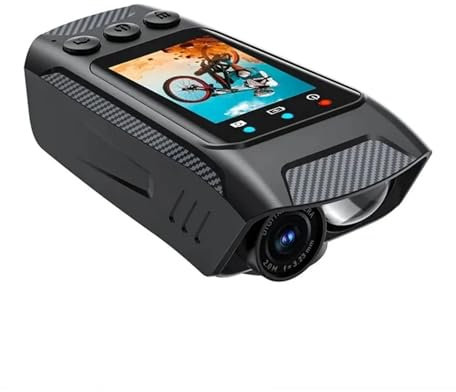 TIEOAXFT 3 In 1 Sport DV Camera With Light 4K Bike Helmet Action Camera HD Screen Motorcycle Bicycle Cycling Recorder Camera for Vlogging with External Microphone, Remote Cont