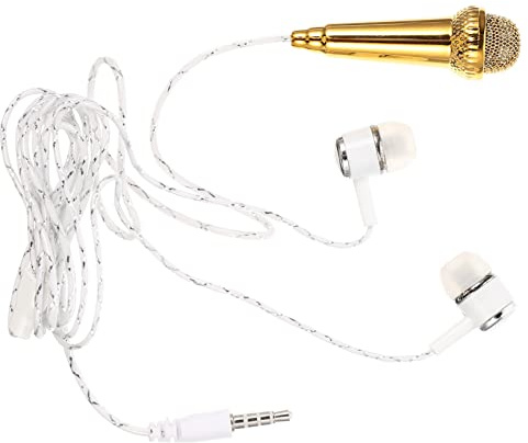 Vaguelly Miniature Portable Microphone for Singing and Video Blogging, Easy to Carry and Convenient to Use, Compact Yellow Plastic Mic Compatible with Mobile Phones