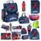 PASO - Schulranzen für Jungen und Mädchen, 14er-Set - Schul-Rucksack für Kinder mit Federmäppchen - Schuhbeutel Brotdose und Trinkflasche - Spiderman Motiv - 1-3 Klasse