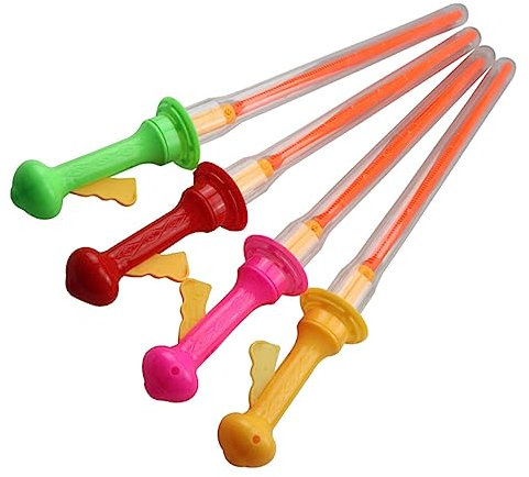 KONTONTY 4 Pièces Baguettes à Bulles Géantes de Extérieur pour Garçon Fille de Fête Colorés Couleurs Aléatoires sans Liquide à Bulles Couleur Aléatoire
