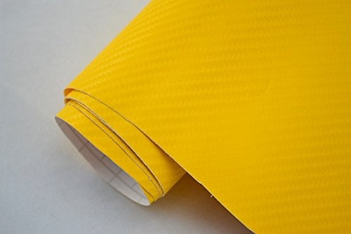 Neoxxim 32€/m² Zierstreifen Klebefolie – 4D Carbon Folie gelb 20 cm x 152 cm Autofolie Viper Streifen Ladekantenschutz Lackschutz Foile Einstiegsleistenschutz Kantenschutz