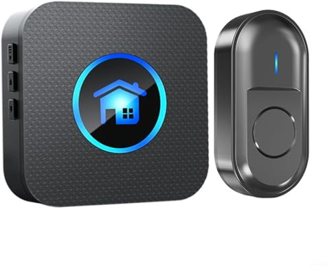 Lastdaytime Waterproof Wireless Doorbell Cordless Chime with LED Light and 5 Volume Settings, 300m Operating Range