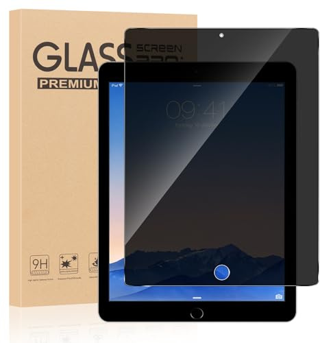 ZhuoFan Verre Trempé Anti Espion pour iPad (9,7 Pouces, Modèle 2018/2017, 6ème/5ème Génération), iPad Air 2/1, iPad Pro 9,7 Pouces,Film de Dureté 9H Privacy Protection D'écran Vitre,1 Pièce
