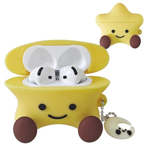 Floruvia Lustiges 3D Kawaii Stern Cartoon Design Weiches Silikon Schutzhülle. Generation 2024 mit Schlüsselanhänger für Mädchen Kinder Frauen