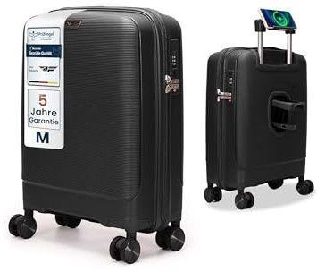 4FLY Leichter Hartschalen-Handgepäckkoffer M – 55×37×20 cm (35L), Kabinenkoffer mit TSA-Schloss, USB-Ladeanschluss, 4 Spinner-Rollen, Aluminium-Teleskopgriff, erfüllt alle Airlines Vorgaben