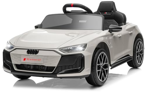 LEADZM Elektro Kinderauto,12V Kinder Elektroauto Kinderfahrzeug Grau | Musik & Hupe & Scheinwerfer, 3-5km/h für Kinder