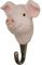 WILDLIFEGARDEN Wildlife Garden WG514 Haken Schwein - Handgeschnitzte Tierhaken aus Holz und Metall - die Haustiersammlung