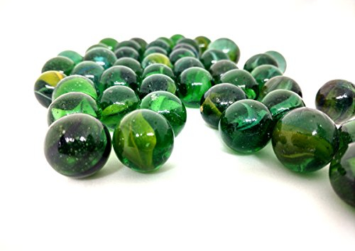 Rastogi Handicrafts Glasmurmeln, runde, undurchsichtige Glasmurmeln zum Befüllen von Vasen, Spielen und Dekorperlen (80 große grüne (22 mm))