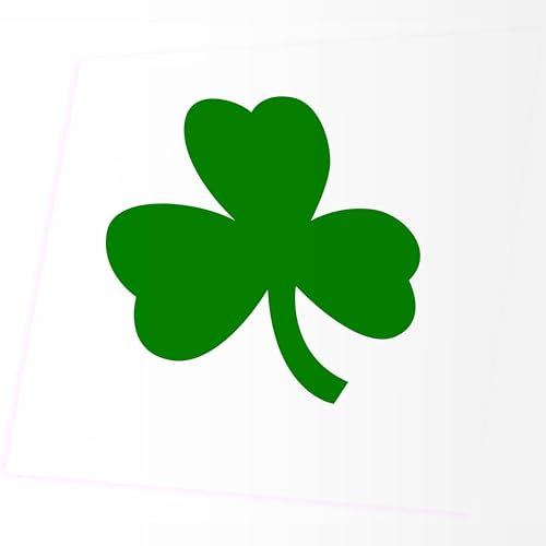 JINTORA Adesivo per Auto - Verde Riflessivo Lucky 3 Foglia Trifoglio - 88 mm x 88 mm - JDM - Die Cut - Verde - Personalizzazione - Lunotto Posteriore - Motocicletta - Laptop