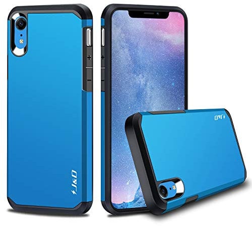 J&D Case Compatible for iPhone Xs Max Case, Heavy Duty Dual Layer Hybrid Anti-Shock Protective Rugged Bumper Case Compatible for iPhone Xs Max Case, Not Compatible for iPhone X/Xs/XR Blue