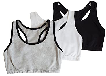 Fruit of the Loom Women's Built-Up Sports Bra, Grey Black/White/Black, 46