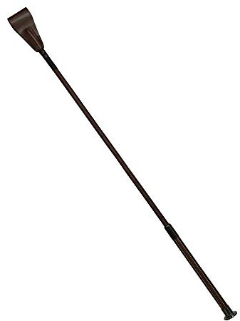 Snowbee Horse and Pony Riding Whip, Brown - High-Quality Equestrian Horse Riding Whip With Sewing Line Leather Handle & K-Style Thicker Leather Keeper - Size 65cm