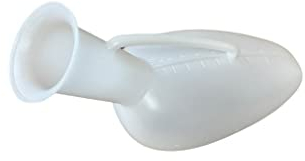 CURA FARMA - Pappagallo Urina Uomo in Plastica per Pazienti Ammalati e Degenti, Urinale Maschile con Manico per Svuotamento, Uso Seduti, in Piedi o Sdraiati - Capacità 1L, Sterilizzabile Fino a 120°