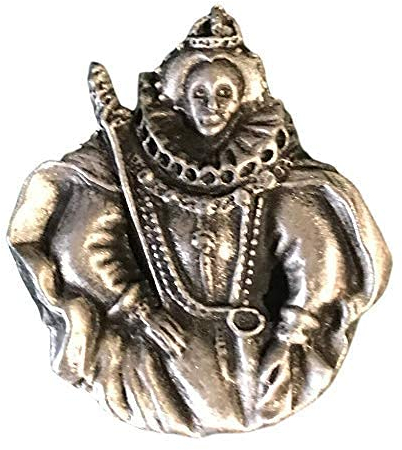Emblems-gifts Queen Elizabeth 1st Brosche Handgefertigt aus Englisch Zinn (BR1299)+59mm Knöpfe Abzeichen