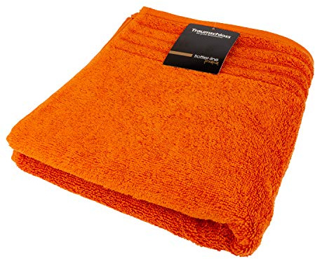 Traumschloss Frottier-Line Premium hautsympathisches Saunatuch aus Baumwolle, Farbe:orange, Größe:75x200