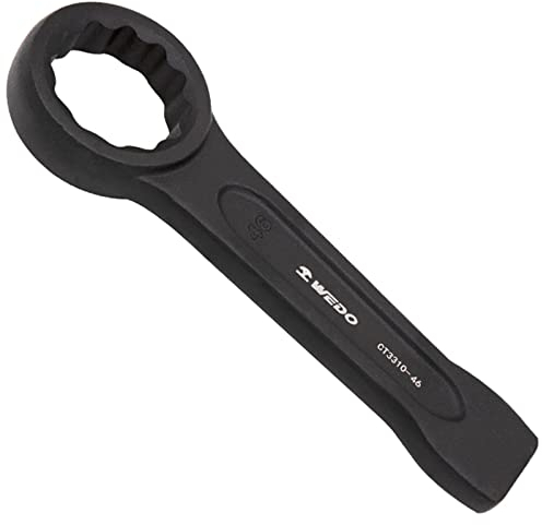 WEDO Schlag-Ringschlüssel,40 Chromstahl Ring-Maulschlüssel,Schraubenschlüssel,SW 55mm,Länge 265mm,Ringschlüssel schwarzer Spray auf der Oberfläche,starkes Drehmoment,DIN Norm