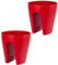 Design 2X Blumenkübel Blumentopf für Geländer/Balkon hängend Pflanztopf Blumenkasten in der Farbe Rot mit integrierter Wasserauffangschalen