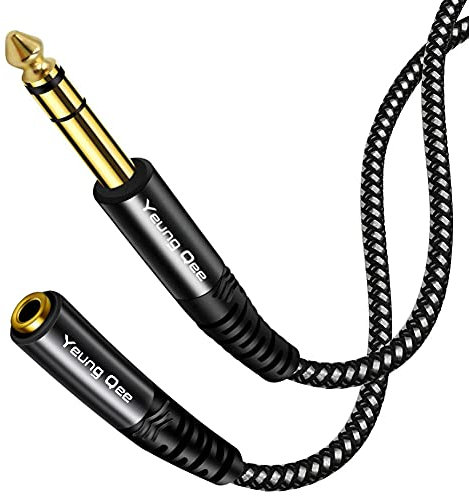 6.35mm to 3.5mm Headphones Adapter Cable,6.35mm 1/4 Male to 3.5mm 1/8 Female Stereo Audio Extension Cable Compatible for Amplifiers, Guitar Amp, Piano, Home Theater Devices, or Mixing Console (0.3M)