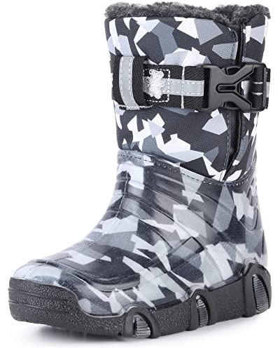 Ladeheid Kinder Schneestiefel Gummistiefel Winterstiefel gefüttert mit Muster LAZT008