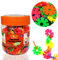 Smart-Planet 400 NEON Steckblumen in Dose - Schneeflocken zum Stecken 3,3 cm Kinder Montessori Spielzeug Lernspielzeug Steckbausteine Stecksteine ab 3 Jahre