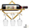 Supporto da parete per portabottiglie in metallo, organizer pieghevole per portabottiglie da appendere per 3 portabicchieri 1 bottiglie, portabottiglie per parete del bar della cucina di casa
