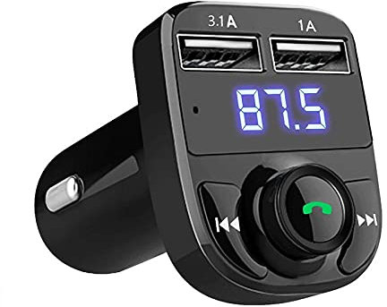 N/AB Vivavoce Bluetooth senza fili Trasmettitore FM, lettore MP3 con doppio caricatore USB