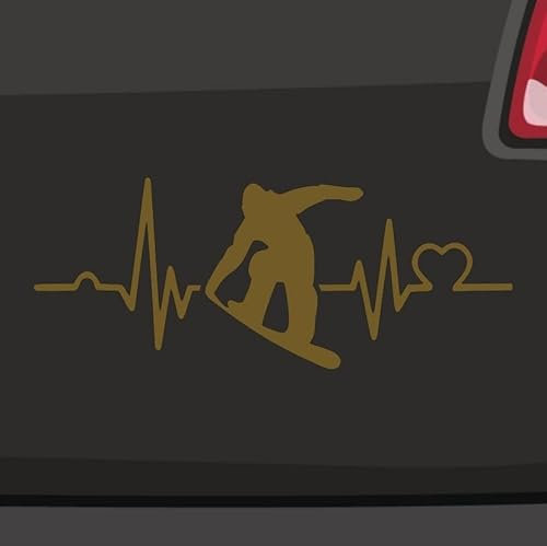 Herzschlag Snowboard Aufkleber -6 Größen 21 Farben- Fun Winter Halfpipe 360 Spaß