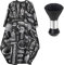 Mtskaeo Cape de Coupe de Cheveux, Tissu De Coupe De Cheveux Blouse De Salon De Coiffure Cape De Coupe Tablier De Coiffure, avec Brosse Plumeau de Cou pour la Protection du Vêtement…