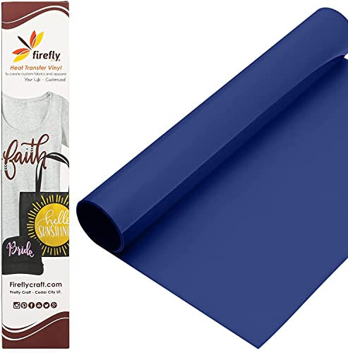 Firefly Craft Regular Royal Blue, Heat Transfer Vinyl for Shirts - Iron on Vinyl for Cricut & Silhouette Heat Press Vinyl for Shirt Transfers - Iron on HTV Vinyl - 15 Pieces, 12 X 20 (25 Feet) Each