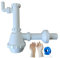 Parpyon® Sifone Lavello Cucina 1 Vasca Lavabo Bagno Sifone Tubo scarico lavandino Antiodore, Flessibile Rubinetto miscelatore Prolunga tubo filettato + nastro e guarnizione (Sifone Cucina 1V 1-1/2)