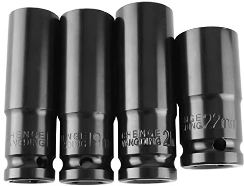 Liummrcy Drive Deep Impact Socket Kit Bacho Sockets Sets Metric 1/2 Inch 17-22MM Black 4PCS Drive Deep Impact Socket Kit,Impact Socket Set,1/2 Socket Sets,Impact Sockets,Bacho Sockets Sets