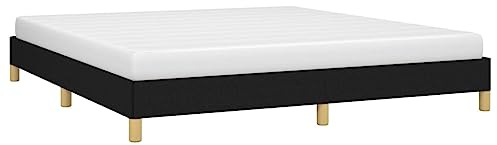 vidaXL Polsterbett Bett Doppelbett Bettgestell Bettrahmen Lattenrost Stoffbett Schlafzimmerbett Schlafzimmermöbel Schwarz 180×200cm Stoff