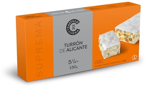 Castillo de Jijona - Alicante Nougat - Traditioneller Nougat - Ausgewählte Mandeln - Glutenfrei - Höchste Qualität - Handgemachtes Rezept - Spanien (Jijona) (150, Gramm)