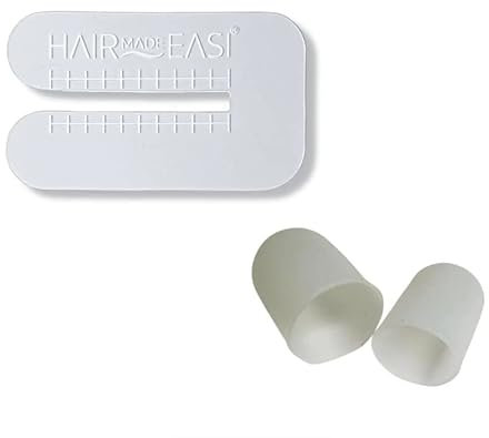 GLAMSA Bond Heat Guard - Keratin Bond Application Tool - Sectioning Guards Hair Extensions - Extension Guard Tool - Protector for Hair Extension - Saloon Hairdresser (Single and Finger Protector)