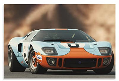 Supercar Poster für Ford GT40 Rennauto Poster Dekorative Malerei Leinwand Wandposter und Kunstbild Druck Moderne Familie Schlafzimmer Dekor Poster