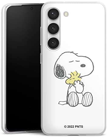 DeinDesign Slim Case extra dünn kompatibel mit Samsung Galaxy S23 Silikon Handyhülle transparent Hülle Peanuts Snoopy Liebe