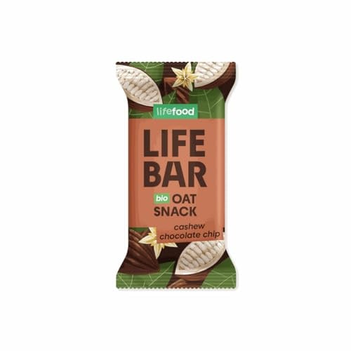 Lifefood Lifebar Oat Snack, cashew chocolate chip, 40g