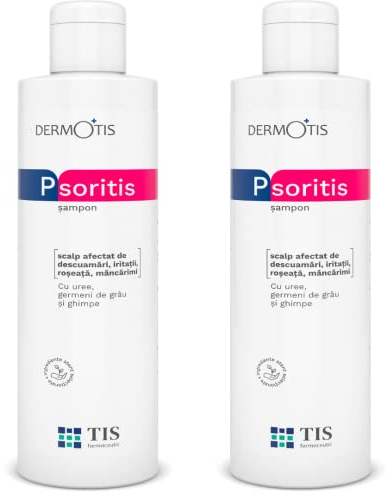 PsoriTIS 10% Urea Shampoo - Seborrhoische und Zu Psoriasis Neigende Kopfhaut | Seborrhoische Dermatitis, Schuppen, Ichthyosis | Juckende, Schuppige, Entzündete Haut | Weizenkeimöl - 2 x 120ml