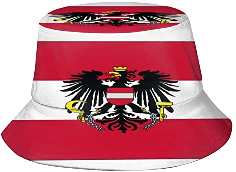 Lawenp Fischerhut, Österreich-Flagge, Reise, Strand, Sonnenhut, Sommer, Fischermütze für Männer, Frauen, Teenager