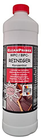 Cleanprince WPC/BPC Reiniger Konzentrat 1 Liter | Kunststoffverbundwerkstoff Terrassen Böden Dielen Reinigungsmittel Reinigung und Pflege