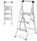 COSTWAY Trittleiter 3 Stufen Stehleiter, Aluminium Klappleiter bis 150 kg, Klapptritt Klappbar & rutschfest, Leiter Tritthocker Haushaltsleiter, für Zuhause Büro Garage, Silber(3-Stufen 44x62x109 cm)
