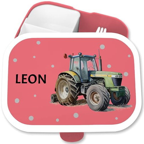 Brotdose Campus für Mepal - Brotbox Trecker Lunchbox Traktor Kinder I Schlepper Vesperbox Bulldog - 750 ml - Rosa - schulkind vesperdose kindergarten bagger traktorfans träcker