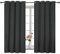 YSTELLAA Tende 100% Oscuranti Per Interni 2 Pezzi, 140×145cm, Effetto Lino, Tende Termiche, Con Anelli, Tenda Termica Isolante Freddo E Caldo, Fonoassorbenti, Moderne, Nero